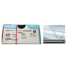 sutura no absorbible seda silkam trenzada 40 triangular 38