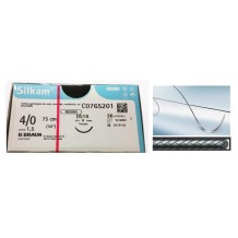 sutura no absorbible seda silkam trenzada 40 triangular 38