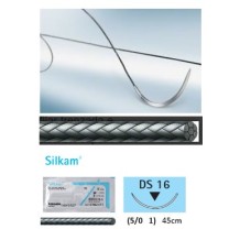 sutura no absorbible seda silkam trenzada 50 triangular 38