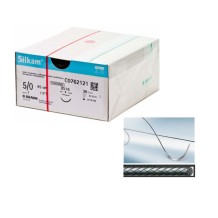 sutura no absorbible seda silkam trenzada 50 triangular 38