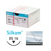 sutura no absorbible seda silkam trenzada 50 triangular 38