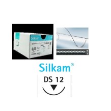 sutura no absorbible seda silkam trenzada 60 triangular 38