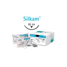 sutura no absorbible seda silkam trenzada 20 triangular 38