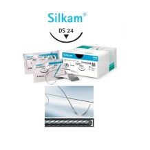 sutura no absorbible seda silkam trenzada 20 triangular 38