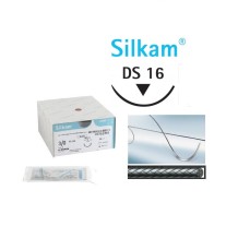 sutura no absorbible seda silkam trenzada 30 triangular 38