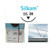 sutura no absorbible seda silkam trenzada 1 triangular 38 d