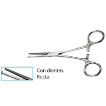 pinza kocher recta con dientes 14cm acero esteril unidad