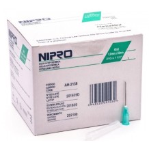 aguja hipodermica 21g 1 12 08mmx40mm verde nipro paq 10