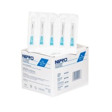 aguja hipodermica 23g 1 06mmx25mm azul nipro paq 100 uds