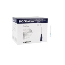 aguja hipodermica 23g 1 06mmx25mm azul braun sterican paq