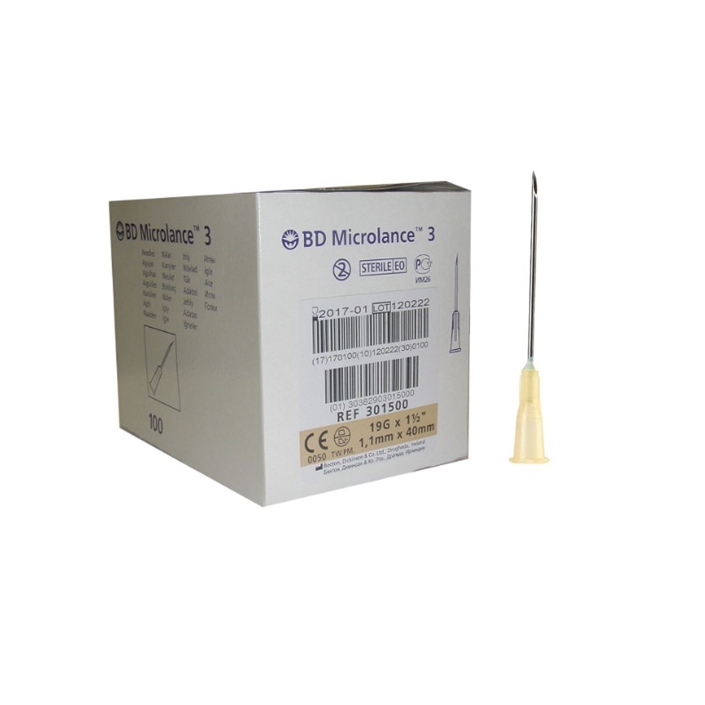 aguja hipodermica 19g 1 12 11mmx40mm crema bd microlance 