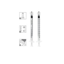 jeringa 3 cuerpos 1ml sin aguja cono luer lock concentrico o