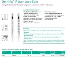 jeringa 3 cuerpos 1ml sin aguja cono luer lock concentrico o