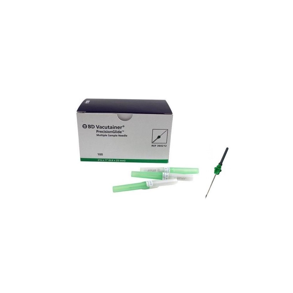 aguja multiple vacutainer 21g 1 08mmx25mm verde bd paq
