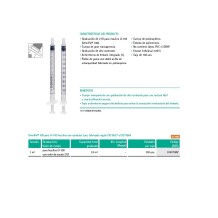 jeringa 3 cuerpos insulina 1ml sin aguja cono luer concentri