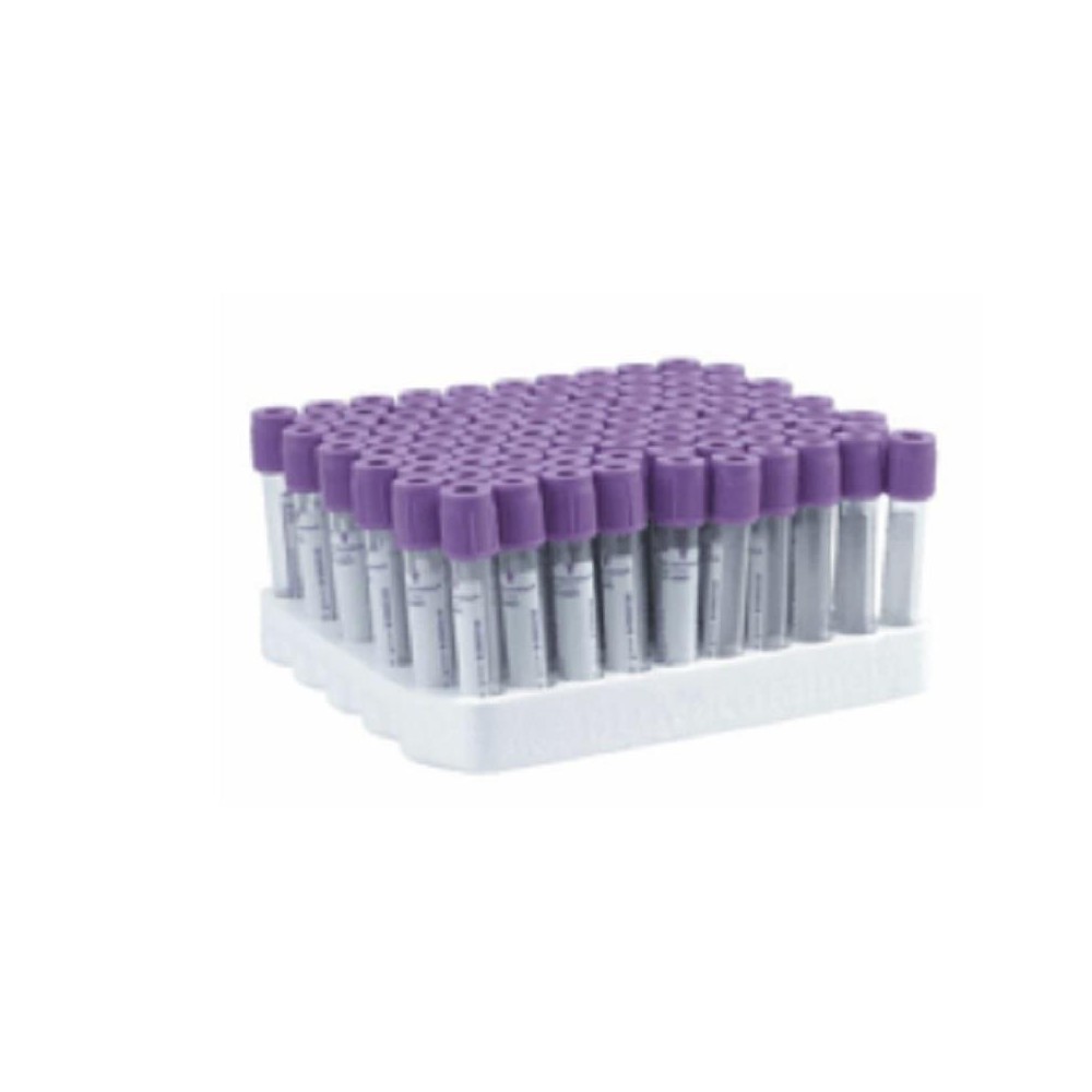tubo edta k3 4ml 13x75mm pet malva bd vacutainer paq 100 u