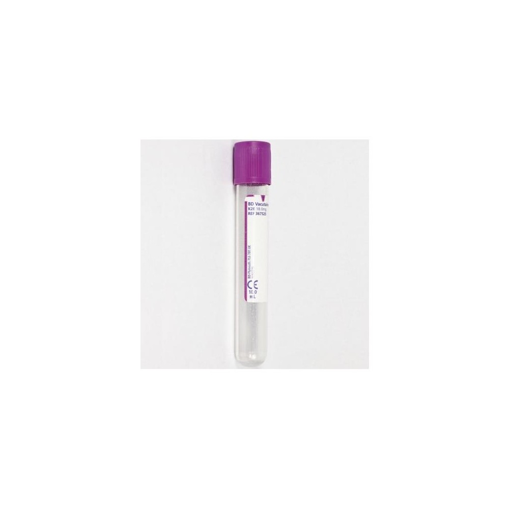 tubo edta k2 10ml 16x100mm plastico violeta bd vacutainer p