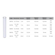 tubo de ensayo fondo redondo ps sin tapon 10ml diametro 16x1