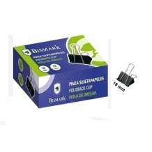 pinza abatible estandar negra 19 mm paq 12 uds