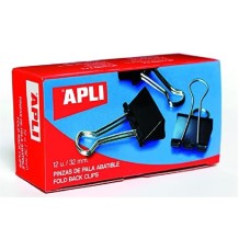 pinza abatible estandar negra 25 mm paq 12 uds