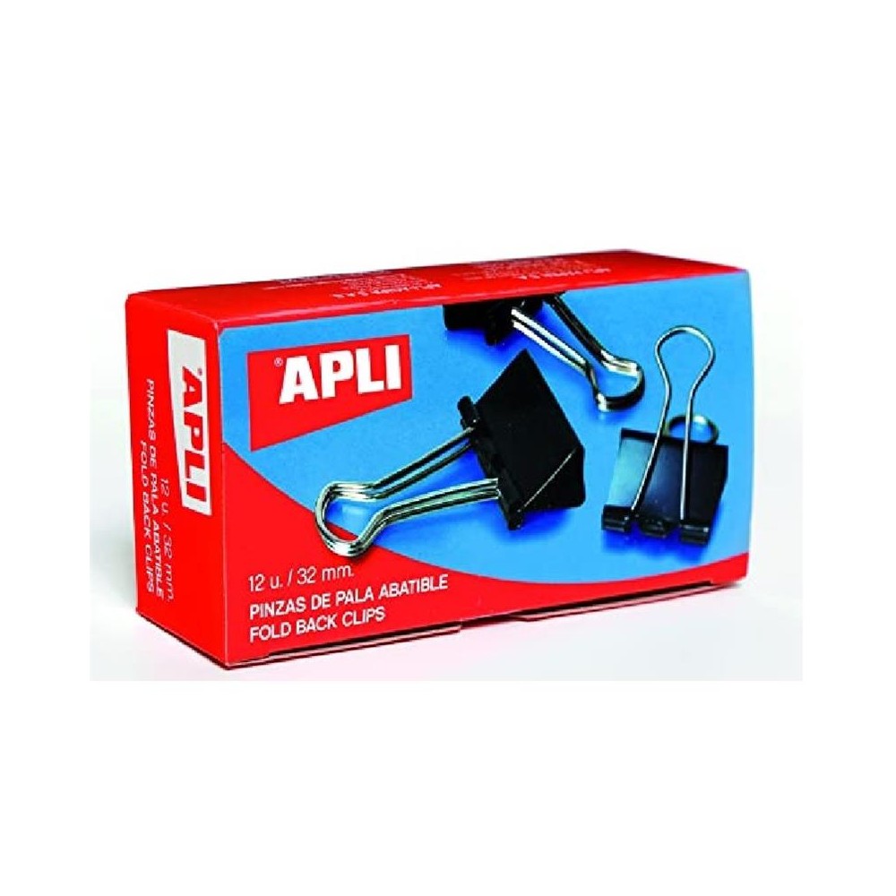 pinza abatible estandar negra 25 mm paq 12 uds