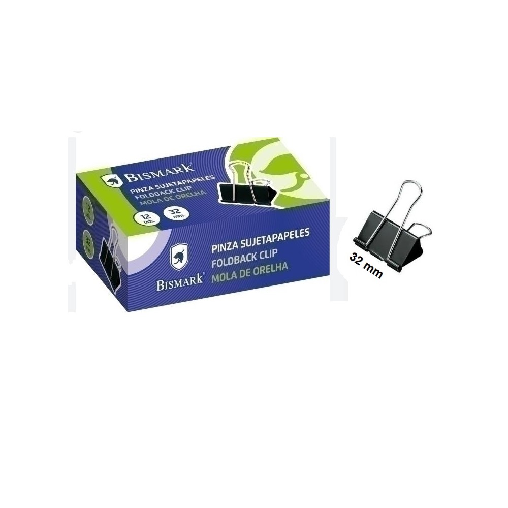 pinza abatible estandar negra 32 mm paq 12 uds