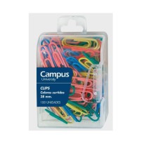 clips plano colores surtidos 28 mm campus paq 100 uds