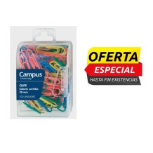 clips plano colores surtidos 28 mm campus paq 100 uds