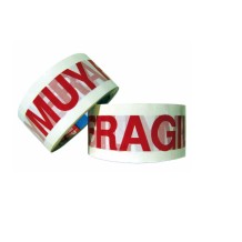 cinta embalaje polipropileno blanco tesa precinto con texto 