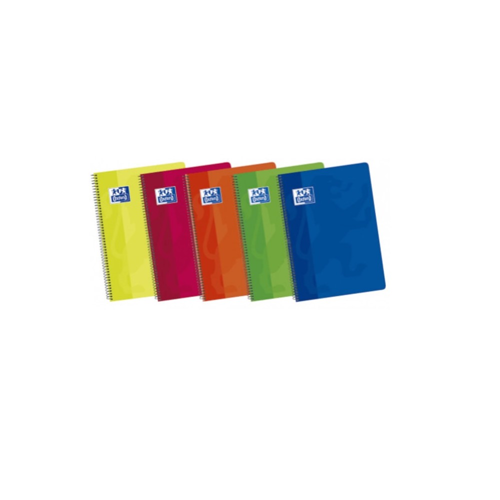 cuaderno oxford a5 cuadriculado 4x4 tapa blanda espiral 80h 