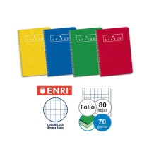 cuaderno enri tapa dura f espiral lateral 80h 70g cuadric 