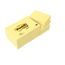 notas adhesivas amarillas 38x51mm 100h postit paq 12 uds