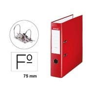 archivador a4 palanca y rado 2 anillas lomo 75mm rojo esselt