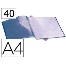 carpeta de 40 fundas a4 tapa rigida personalizable azul uni