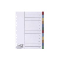 separadores polipropileno a4 con pestanas de 4 colores 12 po