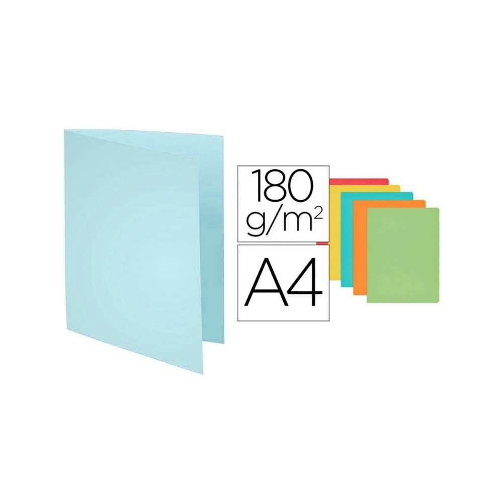 subcarpetas color azul 180gr a4 sm paq 100 uds