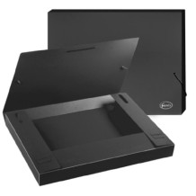 carpeta de proyectos a4 negra de pp con gomas lomo 3 cm uni