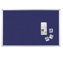 tablero de fieltro con marco de aluminio 105 x 75 cm azul u