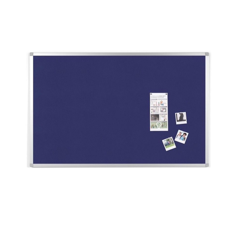 tablero de fieltro con marco de aluminio 105 x 75 cm azul u