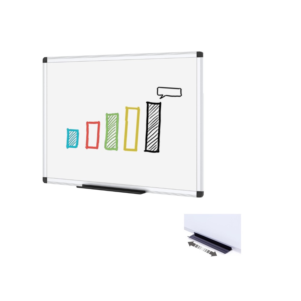 pizarra blanca no magnetica con marco de aluminio 120 x 90 c