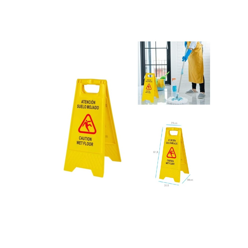 senal  cartel plegable tipo caballete suelo mojado castella