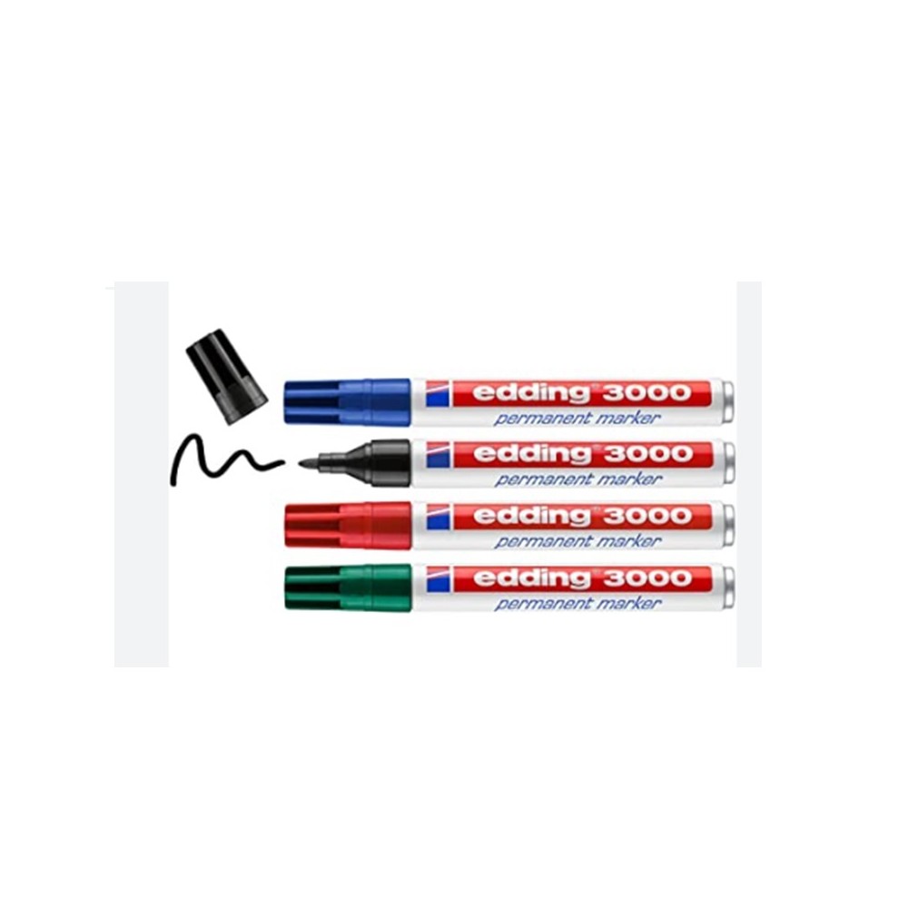 marcador permanente rojo punta redonda media edding 3000 un