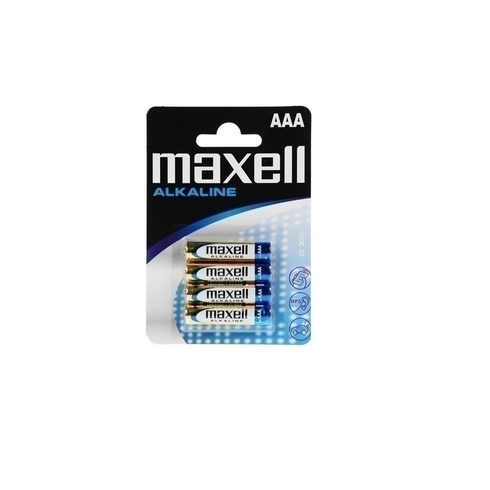 pilas alcalina aaa tipo lr03 maxel m004 blister 4 uds