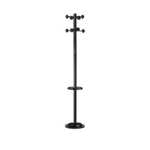 perchero de pie metalico de 8 bolas con paraguero 175x35 neg