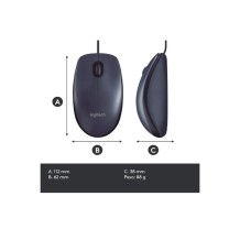 raton optico con cable negro logitech b100 unidad
