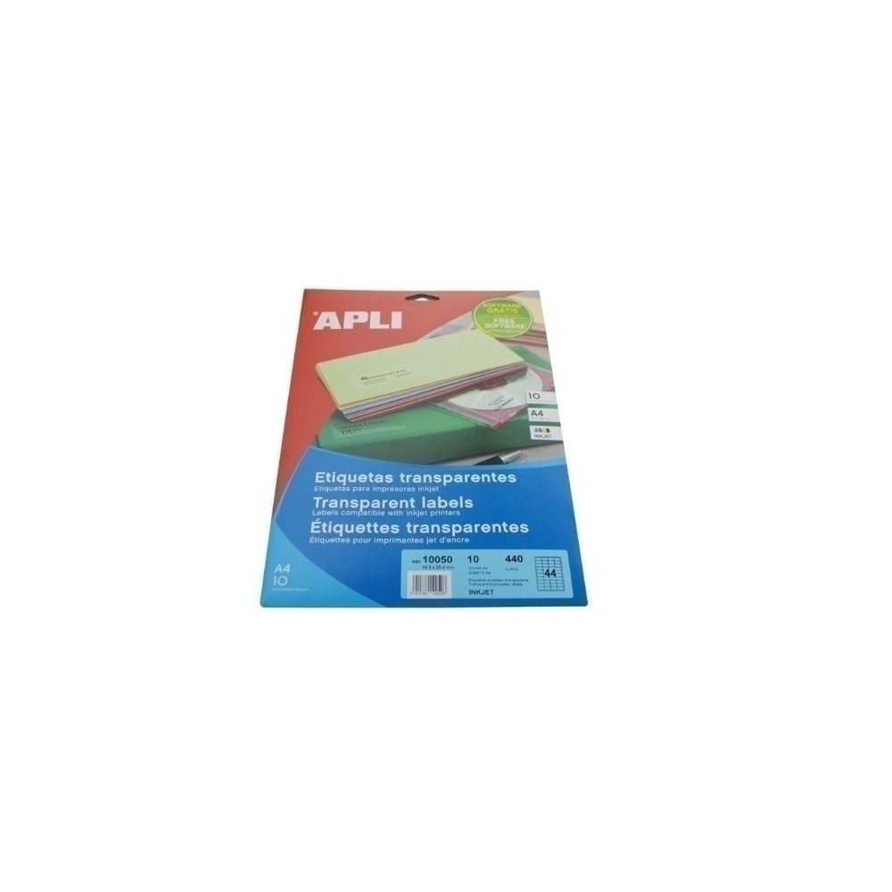 etiquetas adhesivas imprimibles apli a4polyester transparen