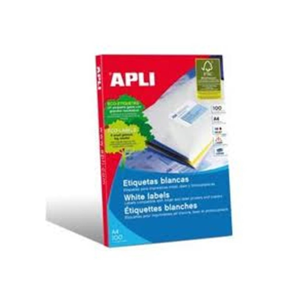 hojas etiquetas blancas cantos rectos 105 x 37 mm apli caj