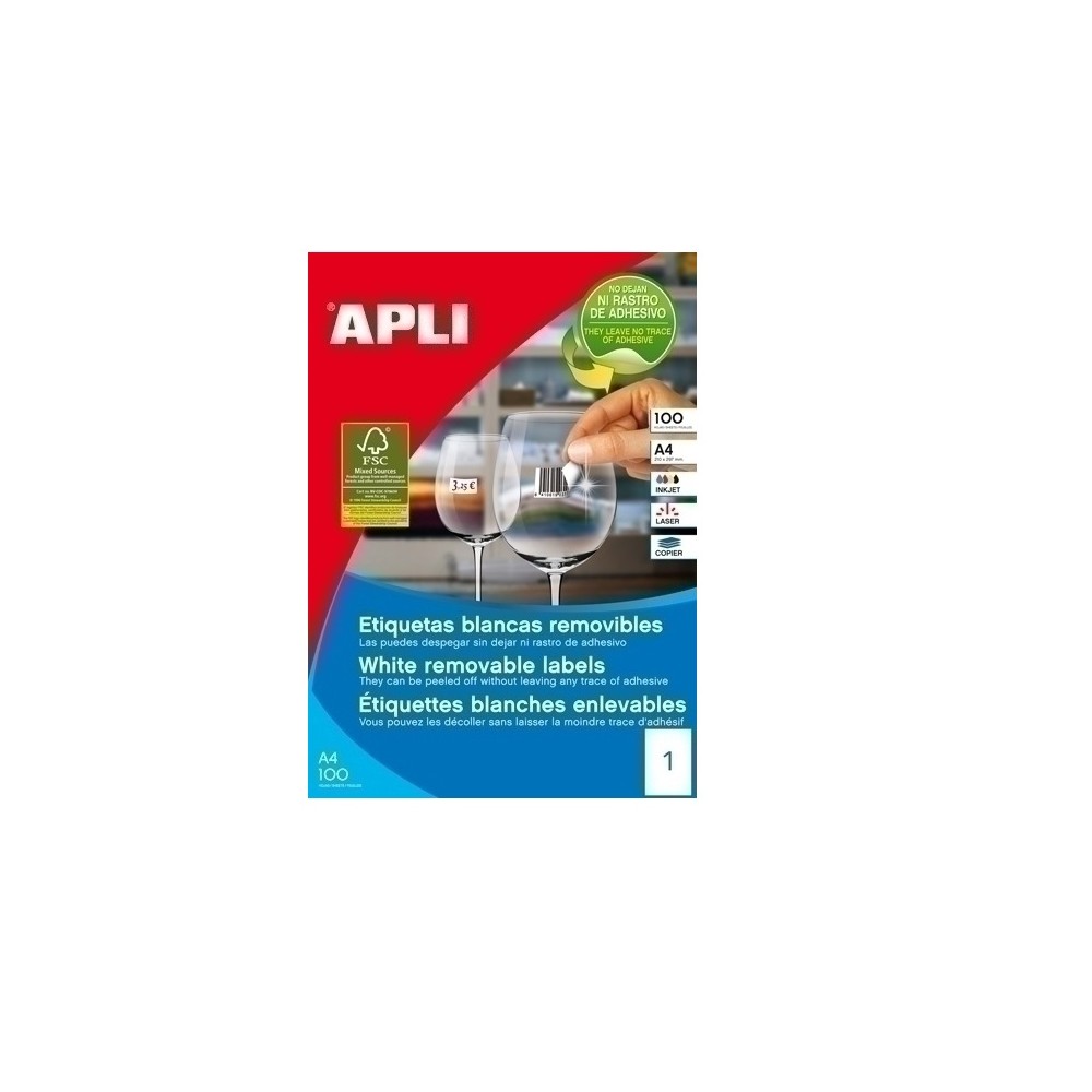 etiquetas autoadhesivas blancas a4 cantos rectos removible 2
