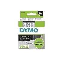 cinta dymo d1 12mmx7m negro sobre blanco