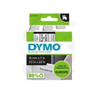 cinta dymo d1 12mmx7m negro sobre blanco